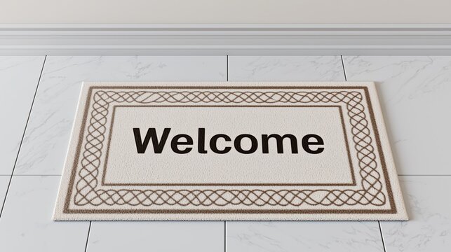 Welcome carpet. Doormat with word Welcome.