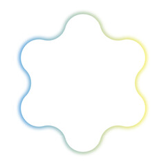 Abstract Organic Hexagon Frame with Blue and Yellow Gradient Glow