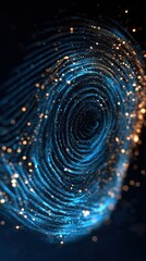 Abstract spiral of glowing particles forming a vortex against a dark background