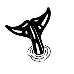 abstract whale tail silhouette with cutouts