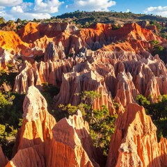 Colorful eroded landscape