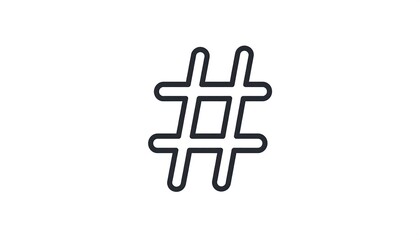 Hashtag Symbol - A Simple and Clean Line Art Illustration.