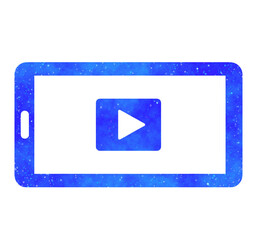 青い星空｜スマホと動画アイコン