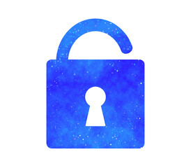 青い星空｜開いた南京錠マーク