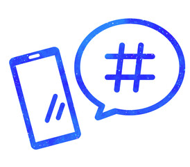 青い星空｜ハッシュタグとスマホ