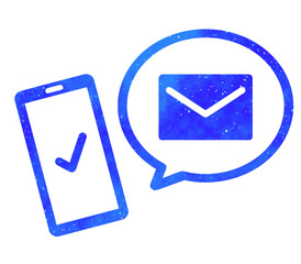 青い星空｜メールアイコンとスマホ