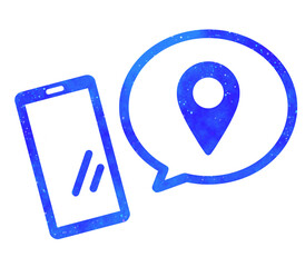 青い星空｜マップアイコンとスマホ