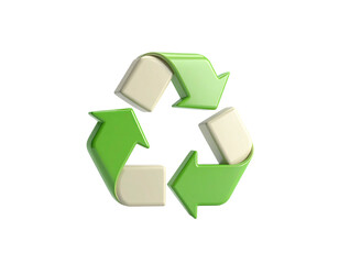 A three-arrowed symbol with green arrows, a loop, and white box sections