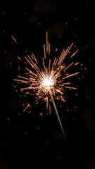 Festival Celebration Sparkler with Soft Golden Bokeh