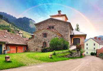 Small village in Vordernberg in Austrian Alps / Styria / Austria.