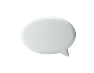 Isolated glossy white speech bubble on a black background