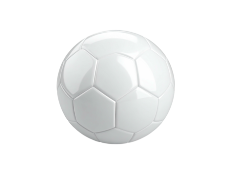 Pristine, white soccer ball isolated on a dark background, three-dimensional