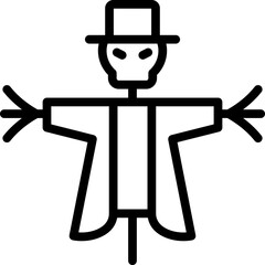 scarecrow icon illustration design with outline