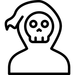reaper icon illustration design with outline