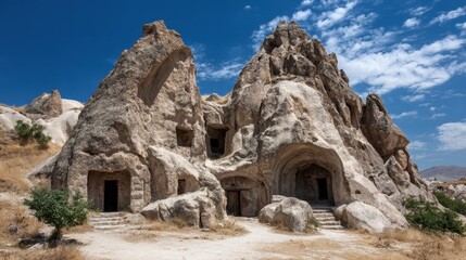 Origin Of Christianity. Unique Christian Dwellings in Cappadocia, Turkey's Volcanic Rocks