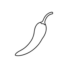 chili pepper icon line art vector illustration on transparent background