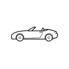 convertible icon line art vector illustration on transparent background