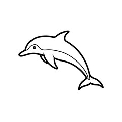 Obraz premium dolphin icon line art vector illustration on transparent background