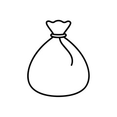 money bag icon line art vector illustration on transparent background