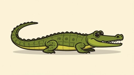 Cartoon Alligator Reptile Animal Walking Wildlife Nature