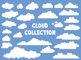 White Cloud Collection in the blue sky vector