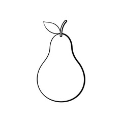 pear icon line art vector illustration transparent background