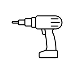 power drill icon line art vector illustration transparent background