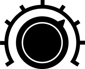 Volume Control Knob Icon Audio Adjustment Dial Vector of Sound Mixer, Music Equalizer, Tuning Button, Level Switch, Radio, Interface Symbol in Black Flat Style
