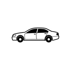 sedan icon line art vector illustration on transparent background