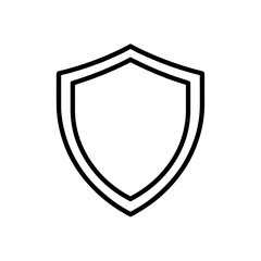 Obraz premium security shield icon line art vector illustration on transparent background