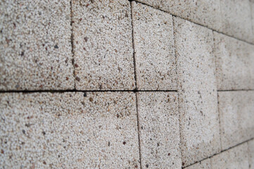 paving slabs of rectangular and square blocks made of stone chips
