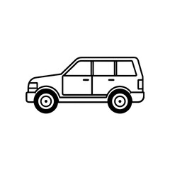 suv icon line art vector illustration on transparent background