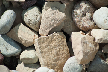 The photo shows a close-up of crushed stone