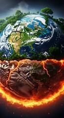 Earth Divided Between Life and Fire.