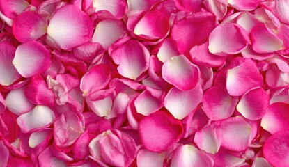 Obraz premium Pink rose petals densely packed