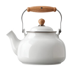Elegant white teapot kitchen product cozy atmosphere isolated on transparent background