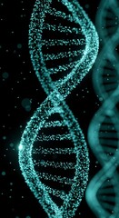 Stunning teal DNA strand visualization for medical research and pharmaceutical innovation projects offering a modern scientific aesthetic and visual appeal