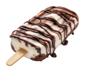 Delicious chocolate-dipped ice cream bar dessert kitchen isolated on transparent background