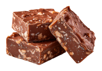 Delicious chocolate fudge treats culinary delights isolated on transparent background