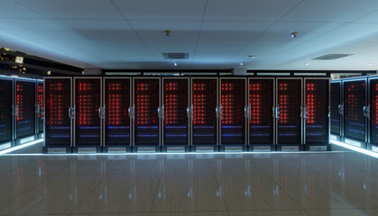 server racks in a data center