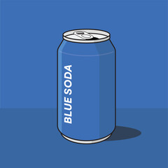 Soda can blue soda cola coke cartoon vector