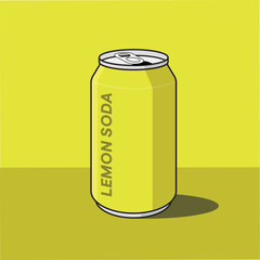 Soda can fresh lemon soda cola coke cartoon vector
