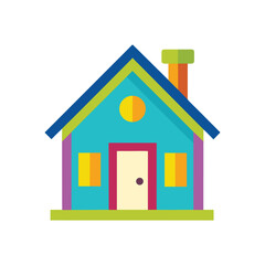house icon made of colorful plastic blocks