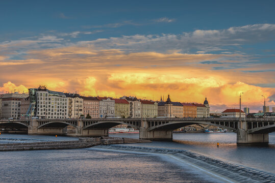 View from the Smichov quarter of the famous Dancing House