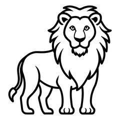Lion outline vector on white background