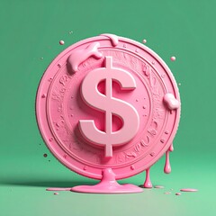 Pink Dollar Coin - A Sweet Symbol of Financial Growth and Prosperity.