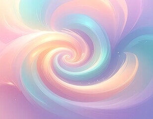 Soft, pastel swirling vortex. Light and airy, dreamlike. Gentle colors blend seamlessly. Center emits a subtle glow