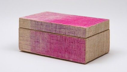 Wooden box with pink and purple paint