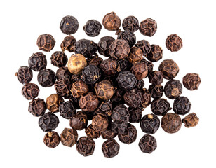 Obraz premium Whole Black Peppercorns Isolated on White Background