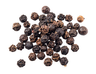Obraz premium Whole Dried Black Peppercorns Isolated on White Background